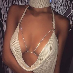 triangle rhinestone bra